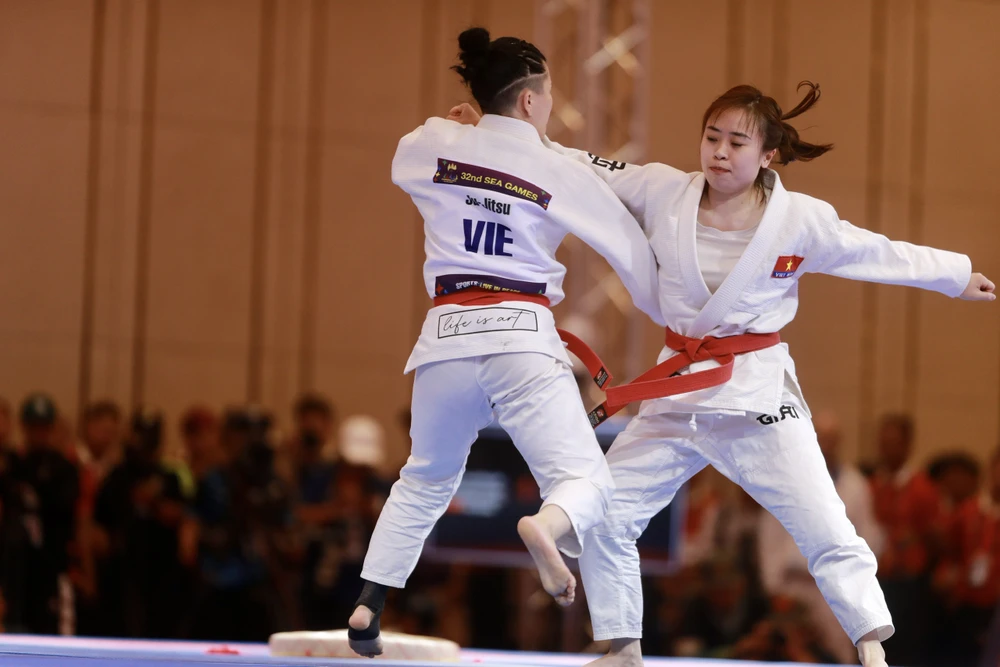 Đội tuyển jujitsu Việt Nam đối mặt với nhiều khó khăn khi tranh tài tại SEA Games 32. Ảnh: DŨNG PHƯƠNG