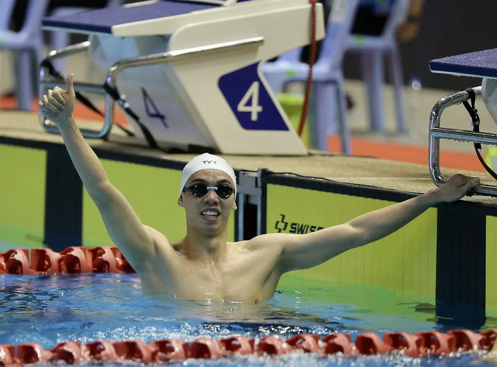 Kình ngư Nguyễn Huy Hoàng giành vé đến Olympic Paris 2024 nội dung 800m tự do. Ảnh: DŨNG PHƯƠNG