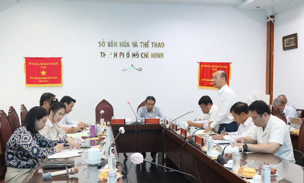 Quang cảnh buổi làm việc về công tác tổ chức Đại hội thể thao toàn quốc 2026. Ảnh: THANH TÙNG 