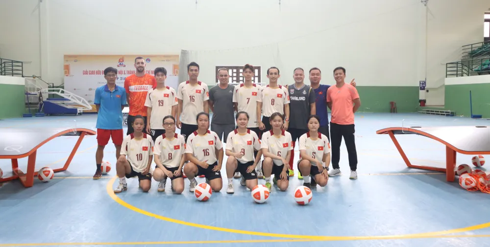 Đội tuyển Teqball TPHCM quyết tâm cho SEA Games 33. Ảnh: THANH TÙNG IMG_20250716_105847.jpg