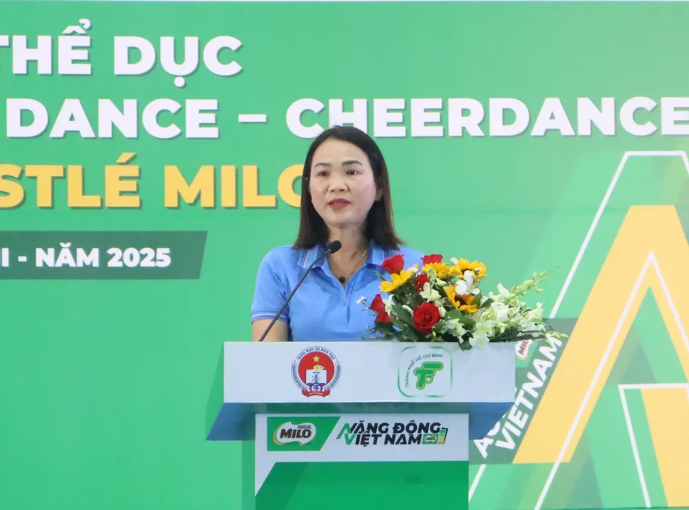 Bà Huỳnh Lê Như Trang – Phó Giám đốc Sở GD-ĐT TPHCM phát biểu khai mạc. Ảnh: THANH TÙNG IMG_20250802_103433.jpg