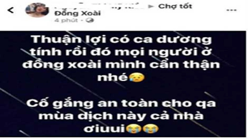 Một chủ tài khoản bị xử phạt vì đăng tải thông tin sai sự thật về dịch bệnh Covid-19