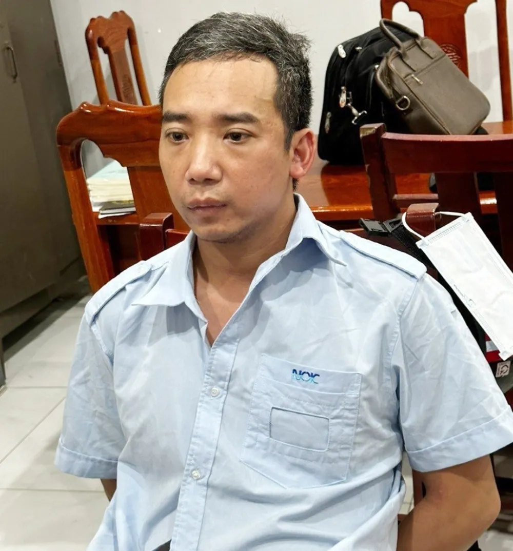 Đối tượng Sơn tại cơ quan điều tra