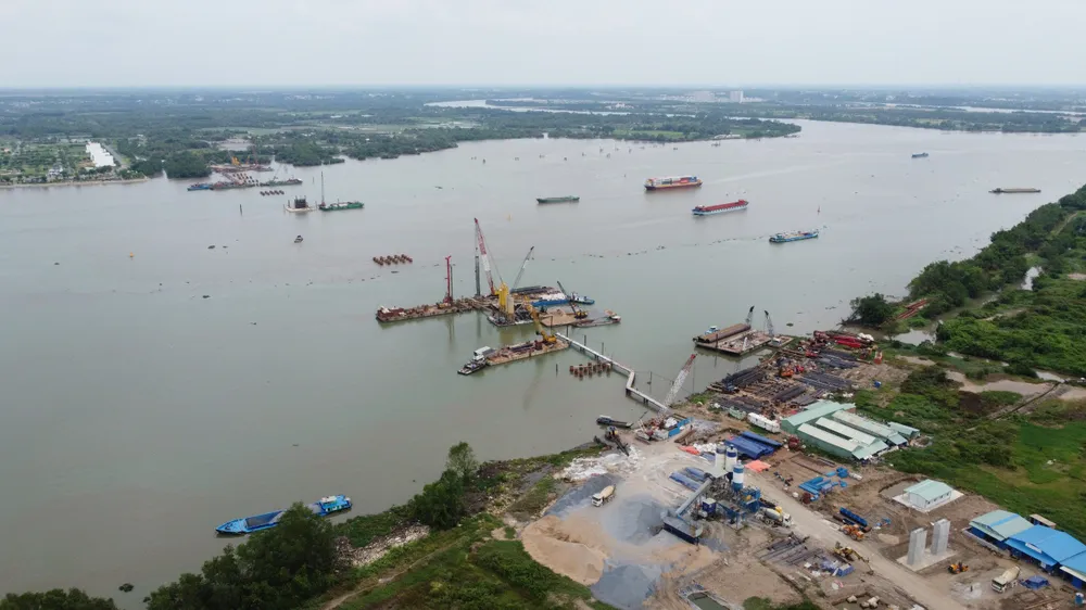 Cầu Nhơn Trạch nối huyện Nhơn Trạch với TP Thủ Đức, TPHCM đang được xây dựng