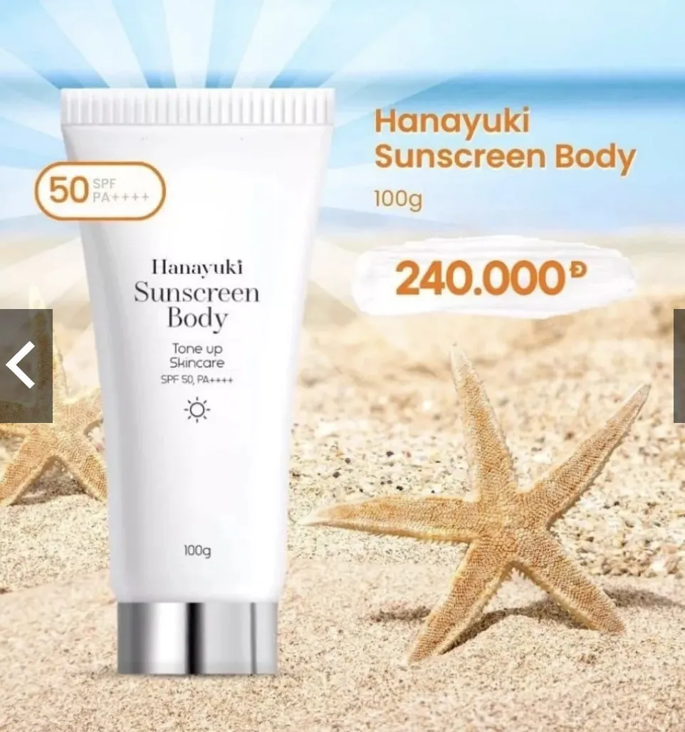 Sản phẩm Hanayuki Sunscreen Body đã bị đình chỉ lưu hành 123.jpg