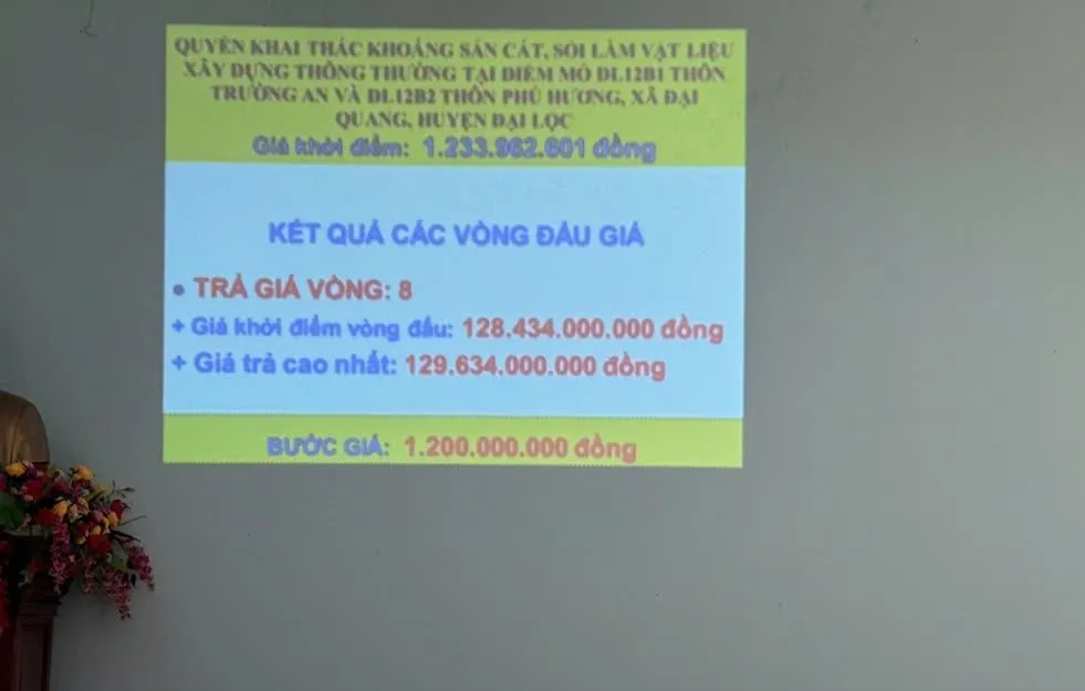 Một phiên đấu giá quyền khai thác cát, sỏi chênh lệch 127,7 tỷ đồng so với giá khởi điểm vào ngày 19-6 20-6-dau-gia-mo-cat-dai-loc-quang-nam (3).jpg
