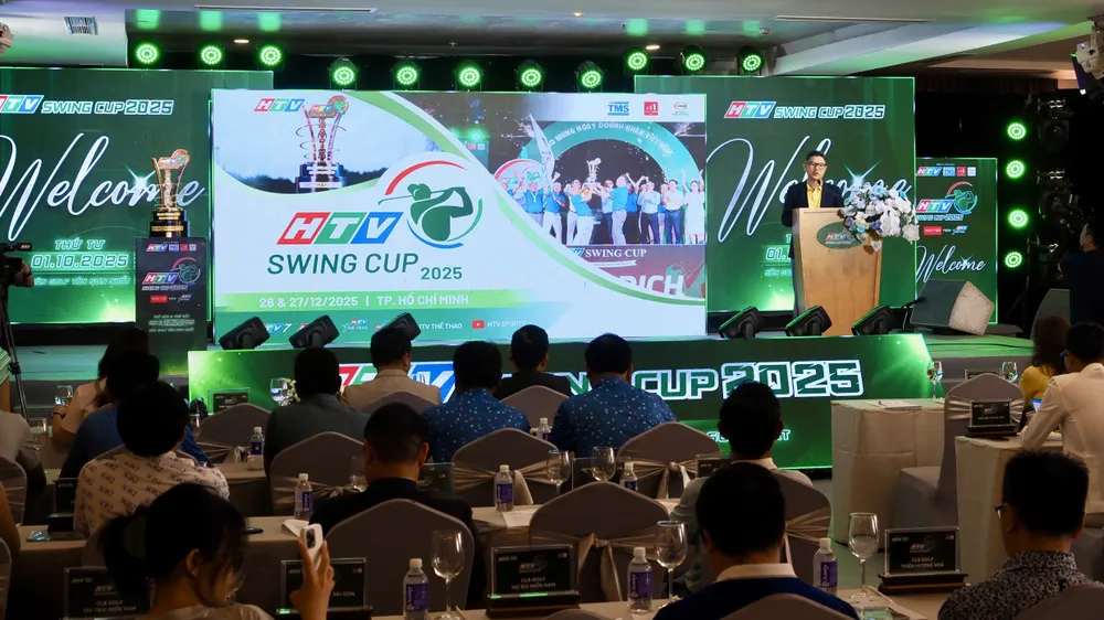 Quang cảnh lễ công bố giải golf HTV Swing Cup 2025.