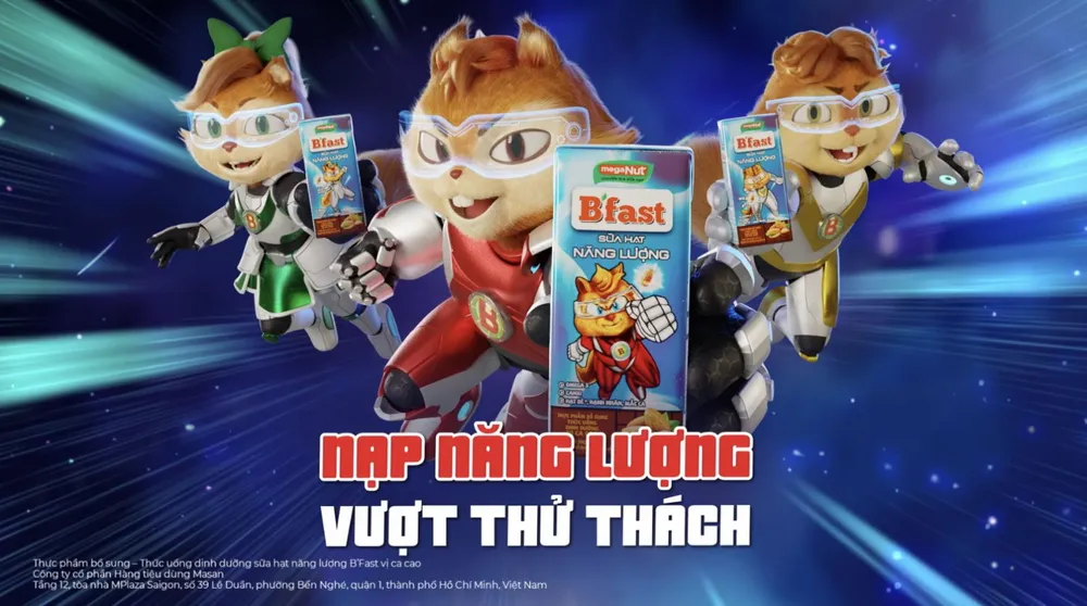 Sữa hạt năng lượng B’fast với hình ảnh biệt đội B’sóc năng động
