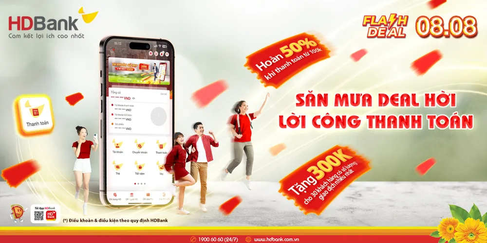 Hàng ngàn ưu đãi hoàn tiền 50% và tặng điểm Skypoint vào ngày đôi và các ngày cuối tuần trên App HDBank dành cho khách hàng Hàng ngàn ưu đãi hoàn tiền 50% và tặng điểm Skypoint vào ngày đôi và các ngày cuối tuần trên App HDBank dành cho khách hàng