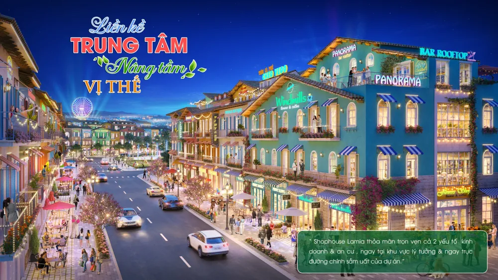 Khu vực shophouse giải trí đa chức năng đầu tiên tại thành phố Bảo Lộc. Nguồn: Dự án La Mia Bảo Lộc Khu vực shophouse giải trí đa chức năng đầu tiên tại thành phố Bảo Lộc. Nguồn: Dự án La Mia Bảo Lộc