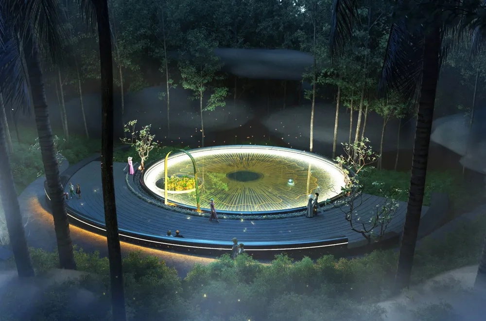 Một góc phối cảnh dự án Thác 9 tầng tại Khu vực mộ bà Hoàng Thị Loan Một góc phối cảnh dự án Thác 9 tầng tại Khu vực mộ bà Hoàng Thị Loan