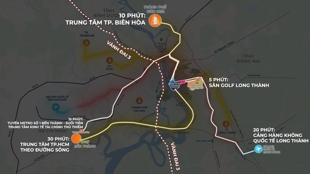 Izumi City nắm giữ vị trí chiến lược giữa tâm điểm kết nối TP HCM, TP Biên Hòa, sân bay Long Thành… 2. Izumi City_Hạ tầng.png