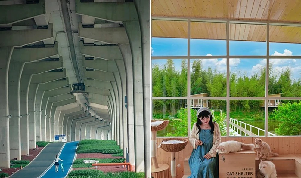 Nhiều bạn trẻ chọn điểm đến là những nơi yên tĩnh, gần gũi thiên nhiên. Ảnh: XIAOHONGSHU G8b.jpg