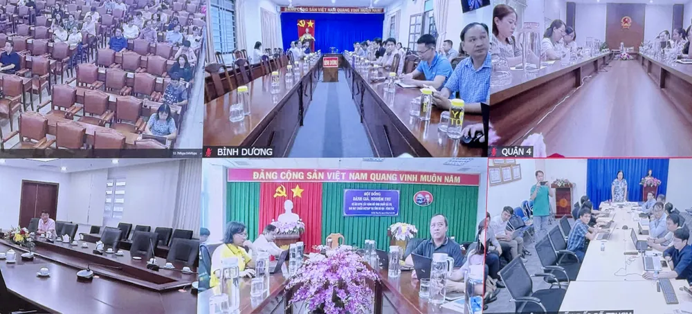 Trung tâm Chuyển đổi số TPHCM tập huấn trực tuyến sử dụng phần mềm dùng chung trong thực hiện sắp xếp đơn vị hành chính. Ảnh: ĐÔNG SƠN $3a.jpg