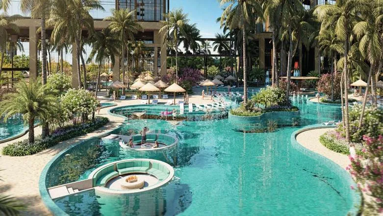 Hệ thống mặt nước hòa cùng đường dạo bộ ven sông, các chòi nghỉ xinh xắn tạo nên không gian sống xanh giữa lòng đô thị hiện đại 1758249403437-412.jpeg
