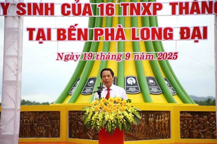Phó Chủ tịch Thường trực UBND tỉnh Quảng Trị Hoàng Nam phát biểu tại lễ khánh thành 1758279547301-3660.jpeg