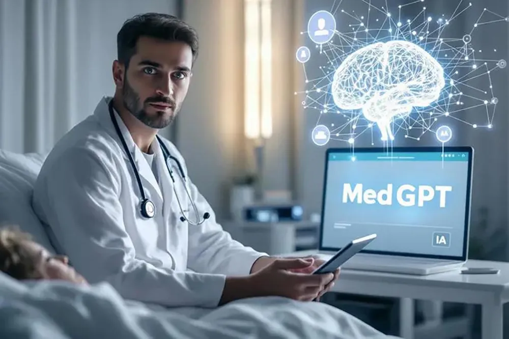 Các bác sĩ Pháp với MedGPT. Ảnh: CADUCEE S8a.jpg