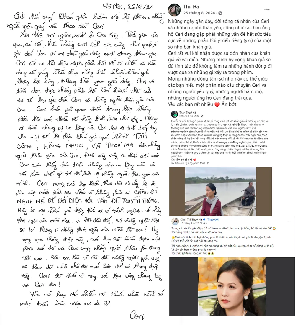 Không ít nghệ sĩ, diễn viên phải lên tiếng trước những bình luận “sát thương” của cộng đồng mạng. Ảnh: FBNV V6A.jpeg