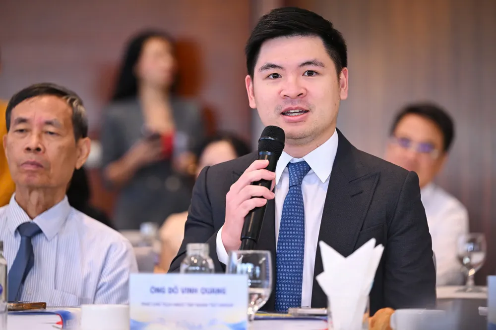 Ông Đỗ Vinh Quang, Phó Chủ tịch HĐQT Tập đoàn T&T Group chia sẻ tại cuộc đối thoại cấp cao chuyên gia – doanh nghiệp Ảnh 3.jpg