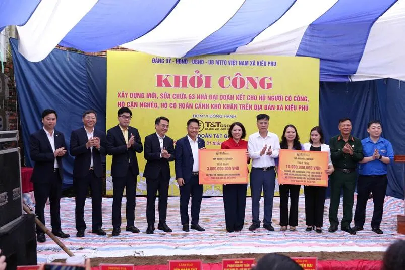Tập đoàn T&T Group tài trợ 13 tỷ đồng cho xã Kiều Phú (Hà Nội) để xây dựng nhà Đại đoàn kết và hệ thống camera an ninh Tập đoàn T&T Group tài trợ 13 tỷ đồng cho xã Kiều Phú (Hà Nội) để xây dựng nhà Đại đoàn kết và hệ thống camera an ninh