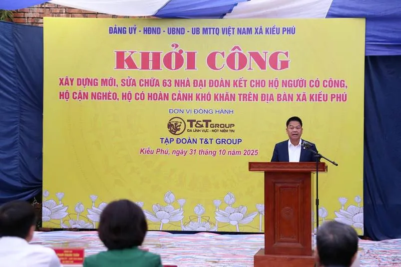 Ông Nguyễn Ngọc Nghị, Phó Tổng Giám đốc Tập đoàn T&T Group phát biểu tại sự kiện 1761915866607-1107.jpeg