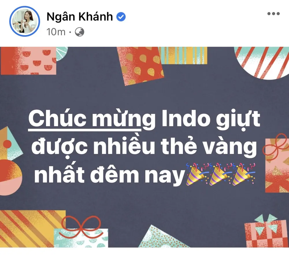 Giới nghệ sĩ thức khuya ăn mừng chiến thắng của tuyển Việt Nam ảnh 4