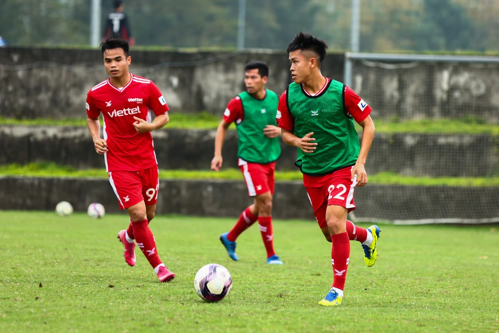 Viettel FC tích cực tập luyện nhằm chuẩn bị cho AFC Champions League 2021. Ảnh: VIETTEL FC