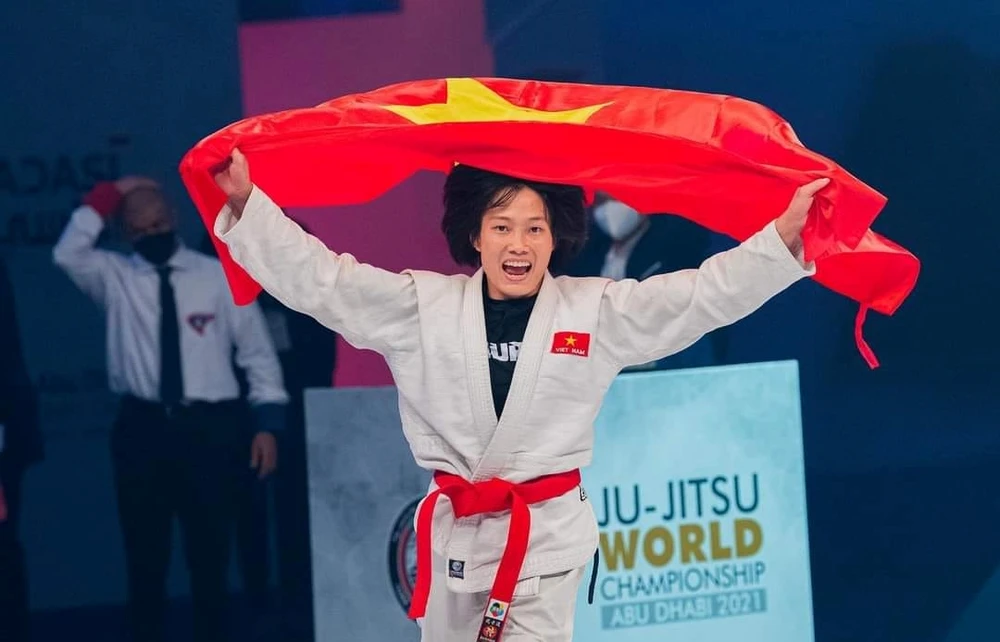 Hy vọng vàng Phùng Thị Huệ của Ju-Jitsu Việt Nam ở SEA Games 31. ẢNH: IJJF