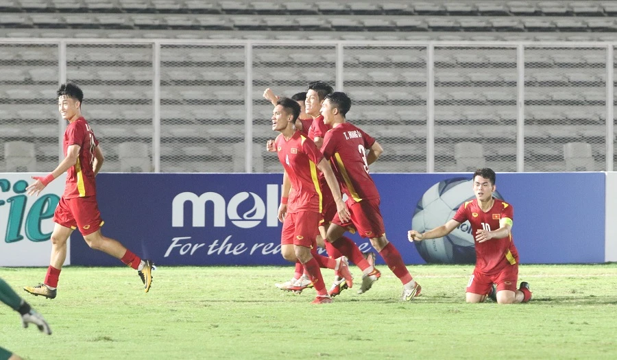 U19 Việt Nam đã vào bán kết Giải U19 Đông Nam Á 2022. ẢNH: PHAN HỒNG