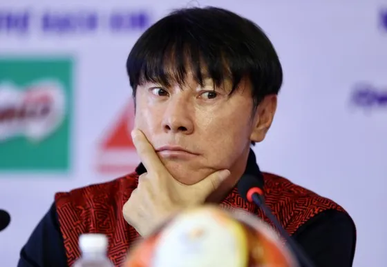 HLV Shin Tae-yong dự đoán Indonesia sẽ gặp Việt Nam ở bán kết AFF Cup 2022. ẢNH: DŨNG PHƯƠNG