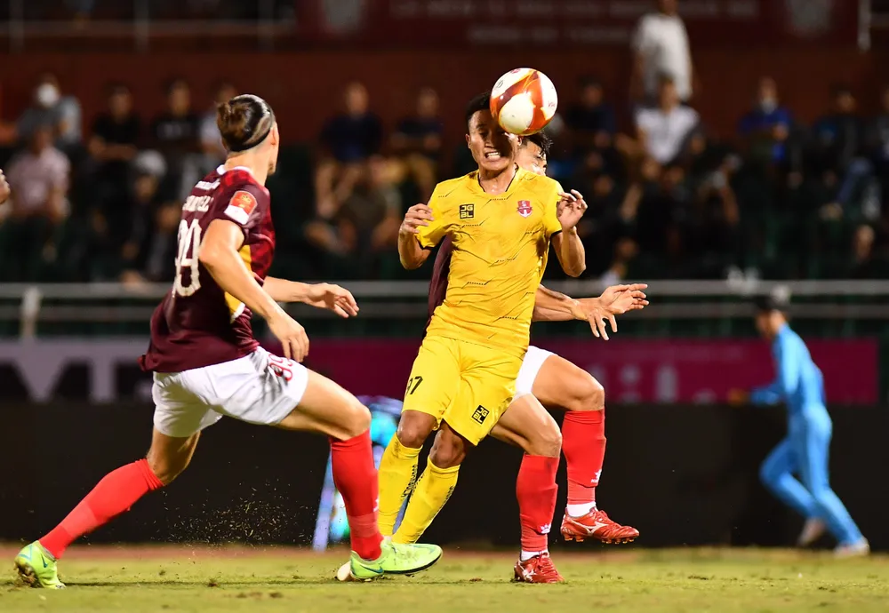 Hải Phòng tạm vươn lên xếp vị trí thứ 2. ẢNH: DŨNG PHƯƠNG