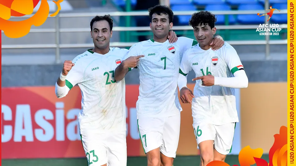 Niềm vui chiến thắng của U20 Iraq. ẢNH: AFC