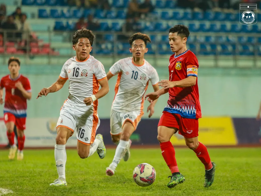 Lào gây ấn tượng khi đánh bại Bhutan. ẢNH: LFF.