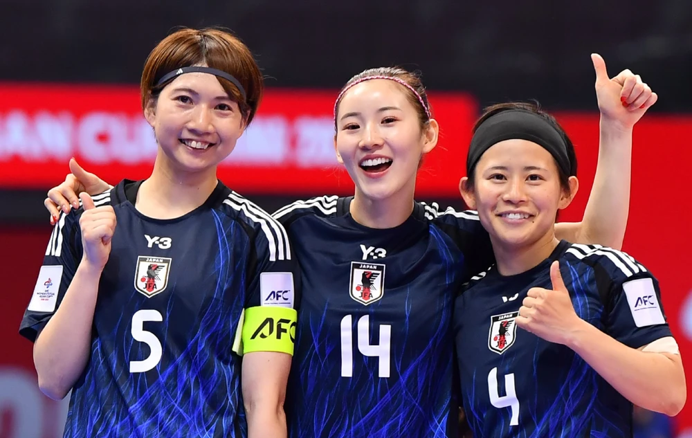 Các nữ tuyển thủ futsal Nhật Bản gặp Việt Nam ở trận tứ kết Giải futsal nữ châu Á 2025. ẢNH: AFC