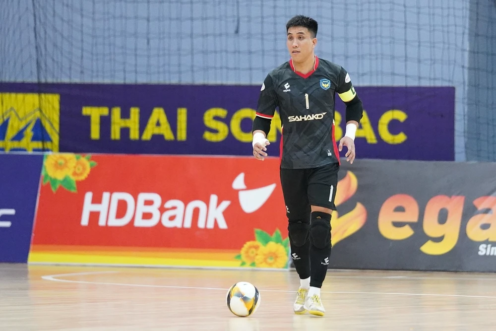 Thủ môn đội trưởng Mai Xuân Hiệp của Sahako. ẢNH: ANH TRẦN