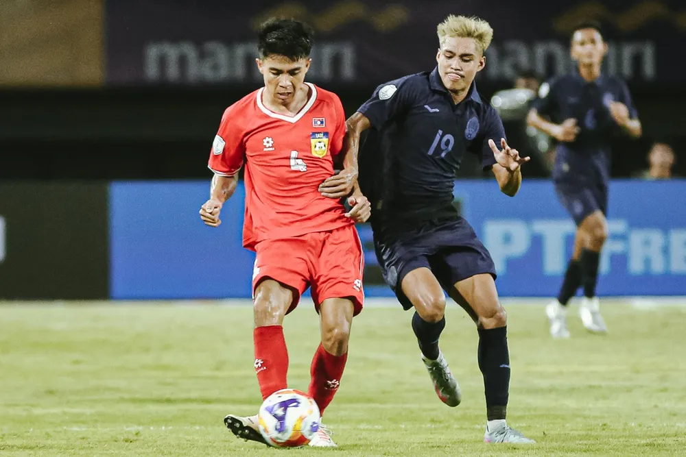 U23 Lào và U23 Campuchia cầm hòa nhau ở bảng đấu có U23 Việt Nam. ẢNH: LFF