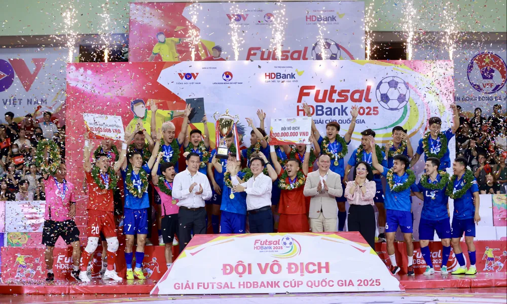 Thái Sơn Bắc bảo vệ danh hiệu tại Futsal Cúp quốc gia 2025. ẢNH: DŨNG PHƯƠNG
