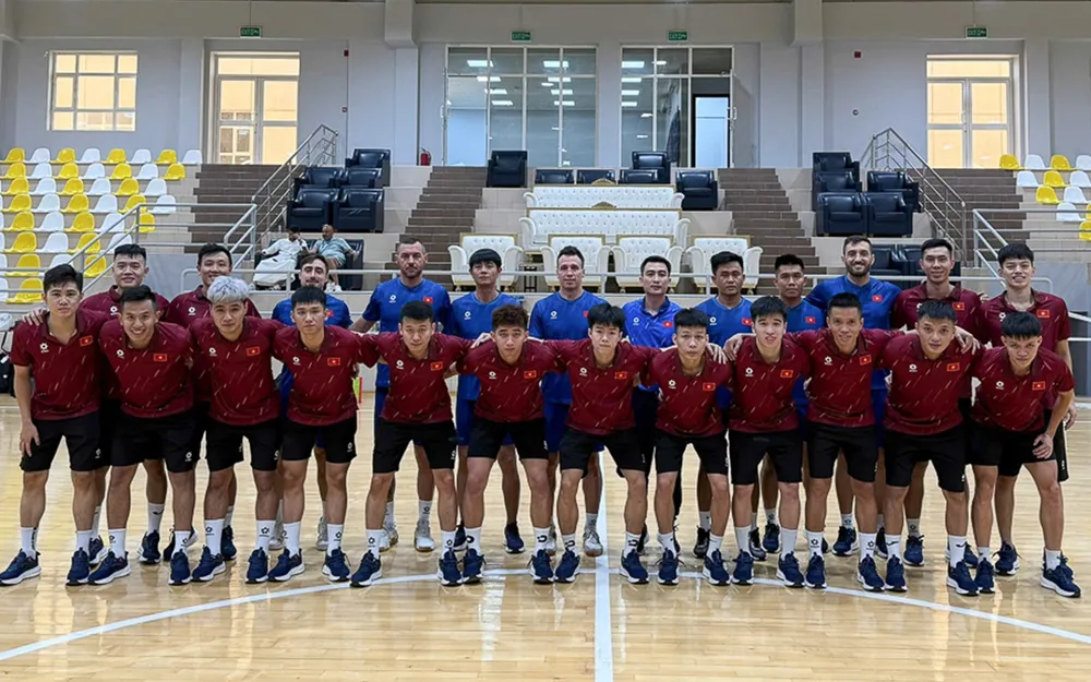 Đội tuyển futsal Việt Nam đã có những buổi tập đầu tiên tại Kuwait. ẢNH: ANH TRẦN 