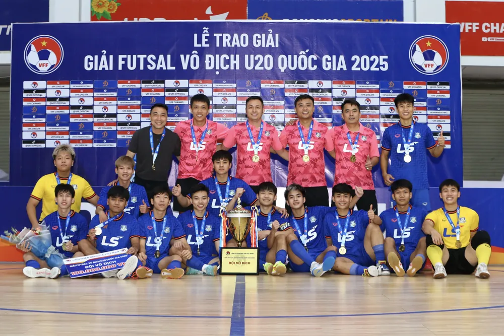 Đương kim vô địch Futsal U20 Quốc gia Thái Sơn Bắc đóng góp nhiều tuyển thủ cho Futsal U19 Việt Nam. ẢNH: TÂM HÀ