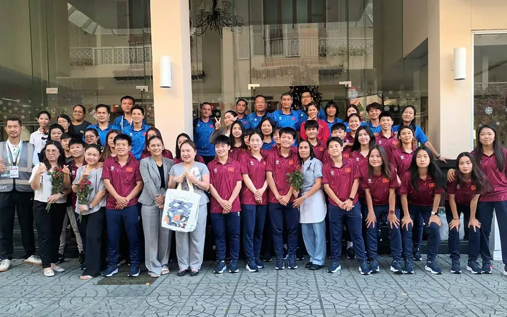 Đội tuyển nữ Việt Nam trở về nước, hướng đến cạnh tranh suất tham dự World Cup nữ 2027. ẢNH: HƯƠNG NGUYỄN 