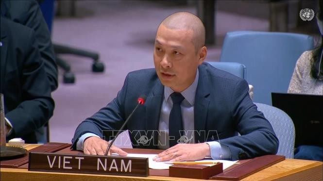越南常驻联合国代表团副团长阮黄原公使衔参赞出席会议并发言。