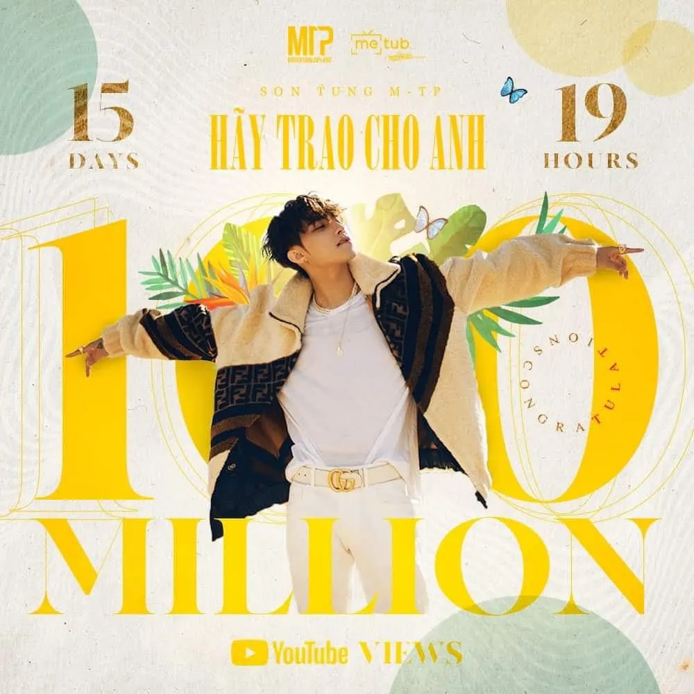 MV "Hãy trao cho anh" của Sơn Tùng M-TP cán mốc 100 triệu view ảnh 1 MV "Hãy trao cho anh" của Sơn Tùng M-TP cán mốc 100 triệu view ảnh 1