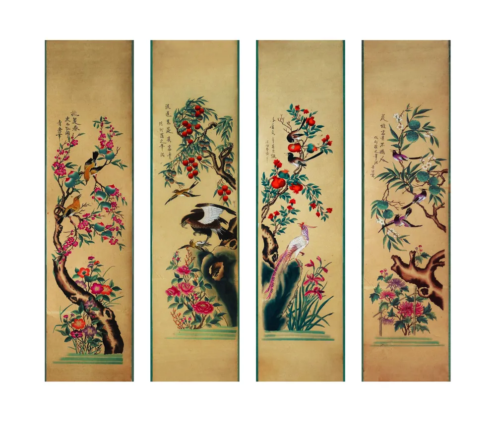 Tác phẩm "Tứ bình" trưng bày trong triển lãm Tác phẩm "Tứ bình" trưng bày trong triển lãm