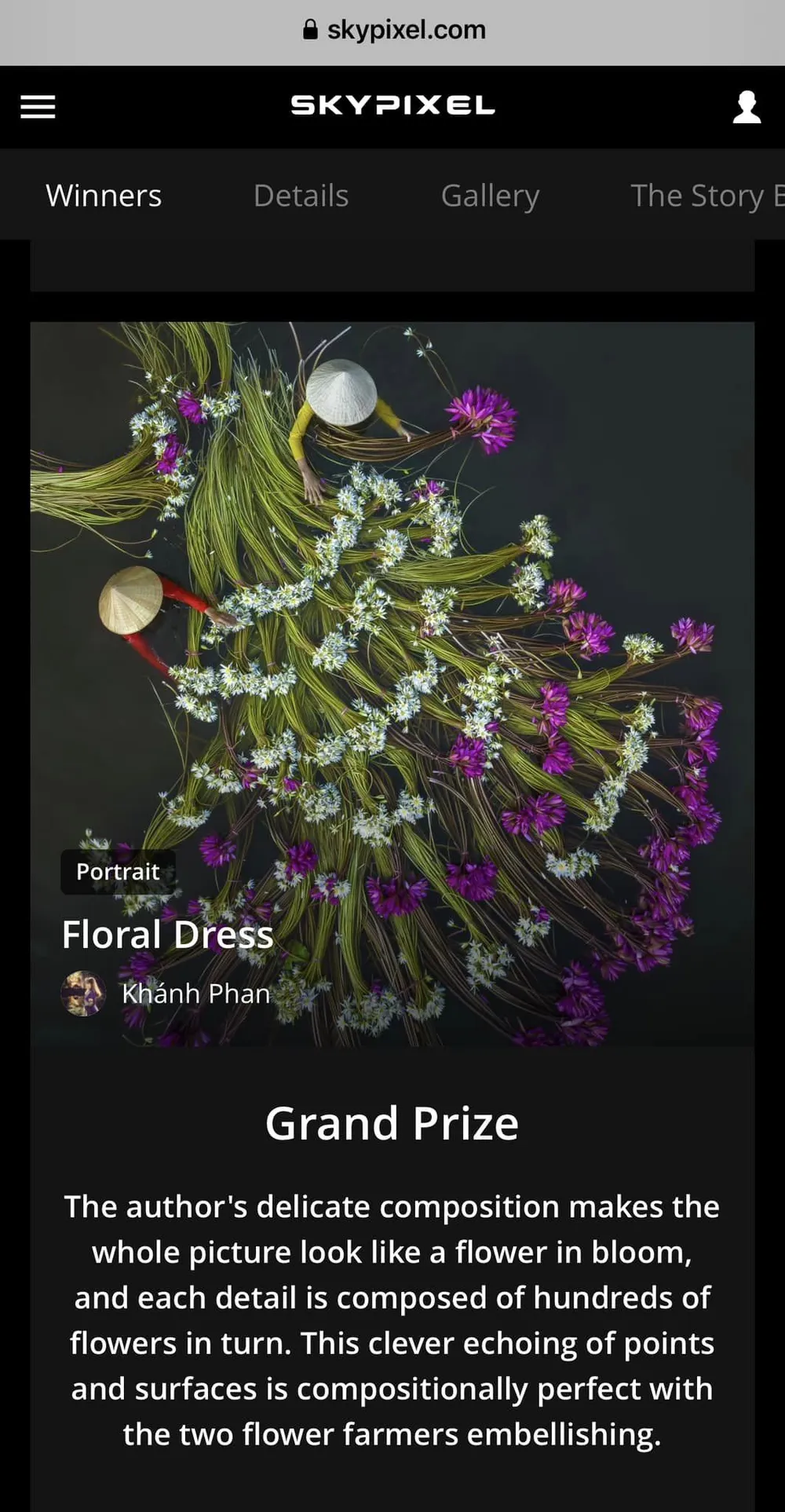 "Floral Dress" thắng giải Grand Prize trị giá 15.000 USD "Floral Dress" thắng giải Grand Prize trị giá 15.000 USD