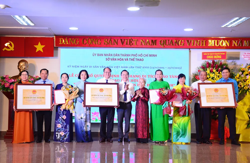 Di tích Căn cứ quận Gò Môn (huyện Củ Chi), Bệnh viện Mắt TPHCM và Nhà thiếu nhi TPHCM, nhận bằng xếp hạng di tích cấp thành phố Di tích Căn cứ quận Gò Môn (huyện Củ Chi), Bệnh viện Mắt TPHCM và Nhà thiếu nhi TPHCM, nhận bằng xếp hạng di tích cấp thành phố