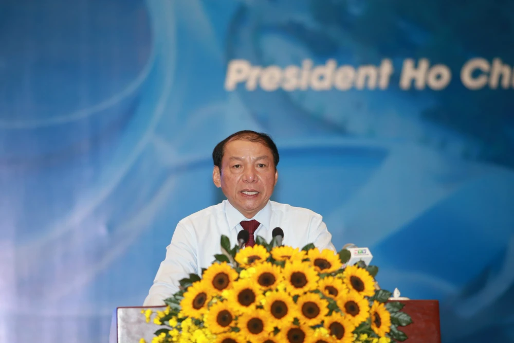 Đồng chí Nguyễn Văn Hùng, Bộ trưởng Bộ VH-TT-DL phát biểu tại Hội nghị. Ảnh: DŨNG PHƯƠNG IMG_1857.JPG
