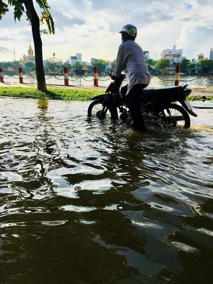 Ngày thứ 5 liên tiếp triều cường tràn ngập nhiều tuyến đường ở Cần Thơ ảnh 2 Ngày thứ 5 liên tiếp triều cường tràn ngập nhiều tuyến đường ở Cần Thơ ảnh 2