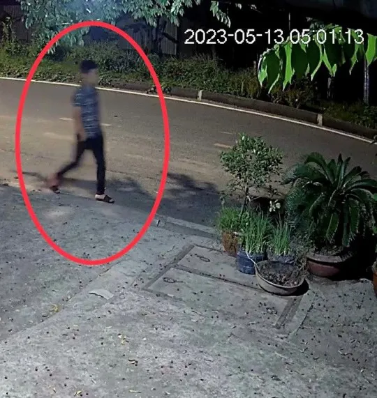 Hình ảnh P. lúc chưa tự vẫn được camera an ninh một hộ dân ghi lại