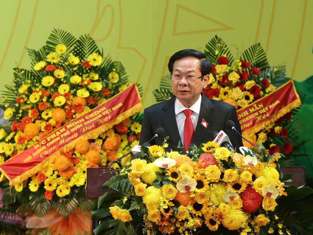 Đồng chí Đỗ Thanh Bình, Ủy viên Trung ương Đảng, Bí thư Thành ủy Cần Thơ phát biểu khai mạc tại đại hội 6.jpg