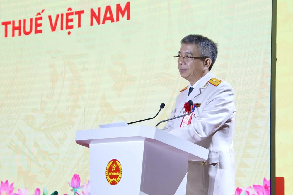 Cục trưởng Cục Thuế Mai Xuân Thành phát biểu tại sự kiện, sáng 9-9 z6992473337456_2bccc76b0e93868e9790bb52b335d021.jpg